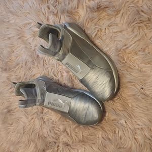 Silver puma sneakers